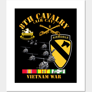 8th Cavalry (Air Cav) - 1st  Cav Division w SVC Posters and Art